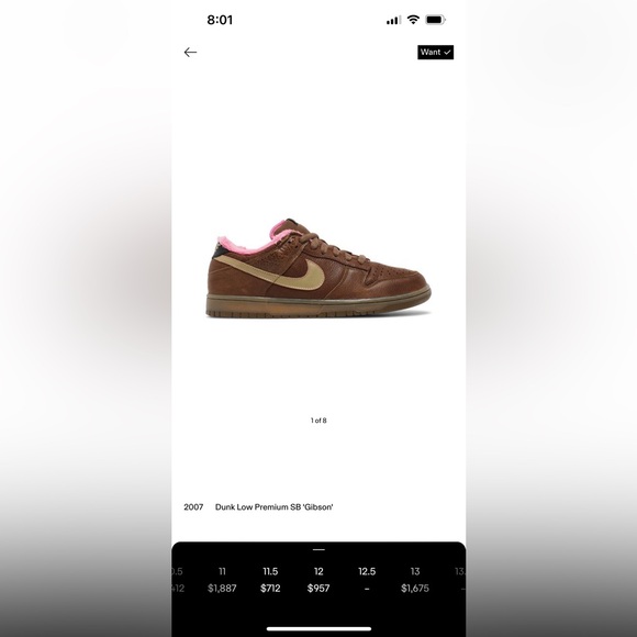 Nike SB Dunks “Gibson” size 12 no box - Picture 6 of 6